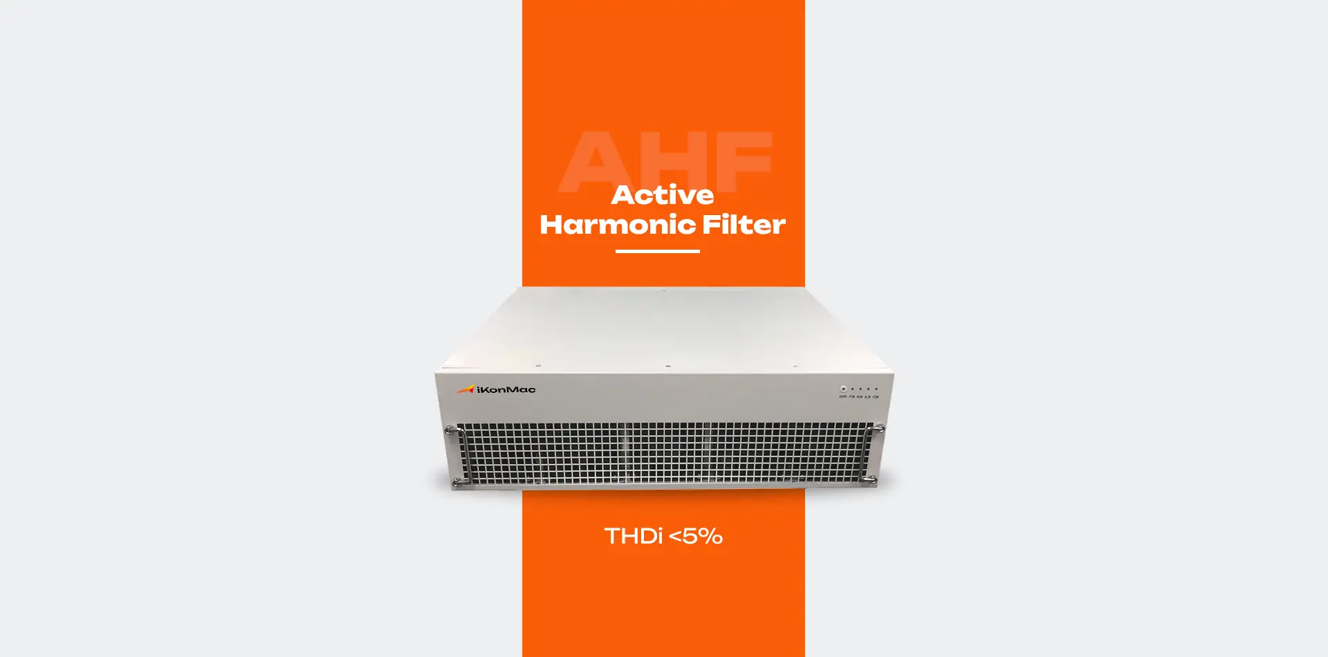 Banner background for Ikonmac’s Active Harmonic Filter, enhancing power quality