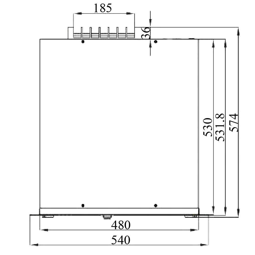 Dimensional drawing of a Silicon Carbide (SiC) power module used in Ikonmac power quality systems