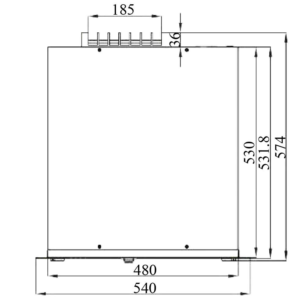Dimensional drawing of a Silicon Carbide (SiC) power module used in Ikonmac power quality systems