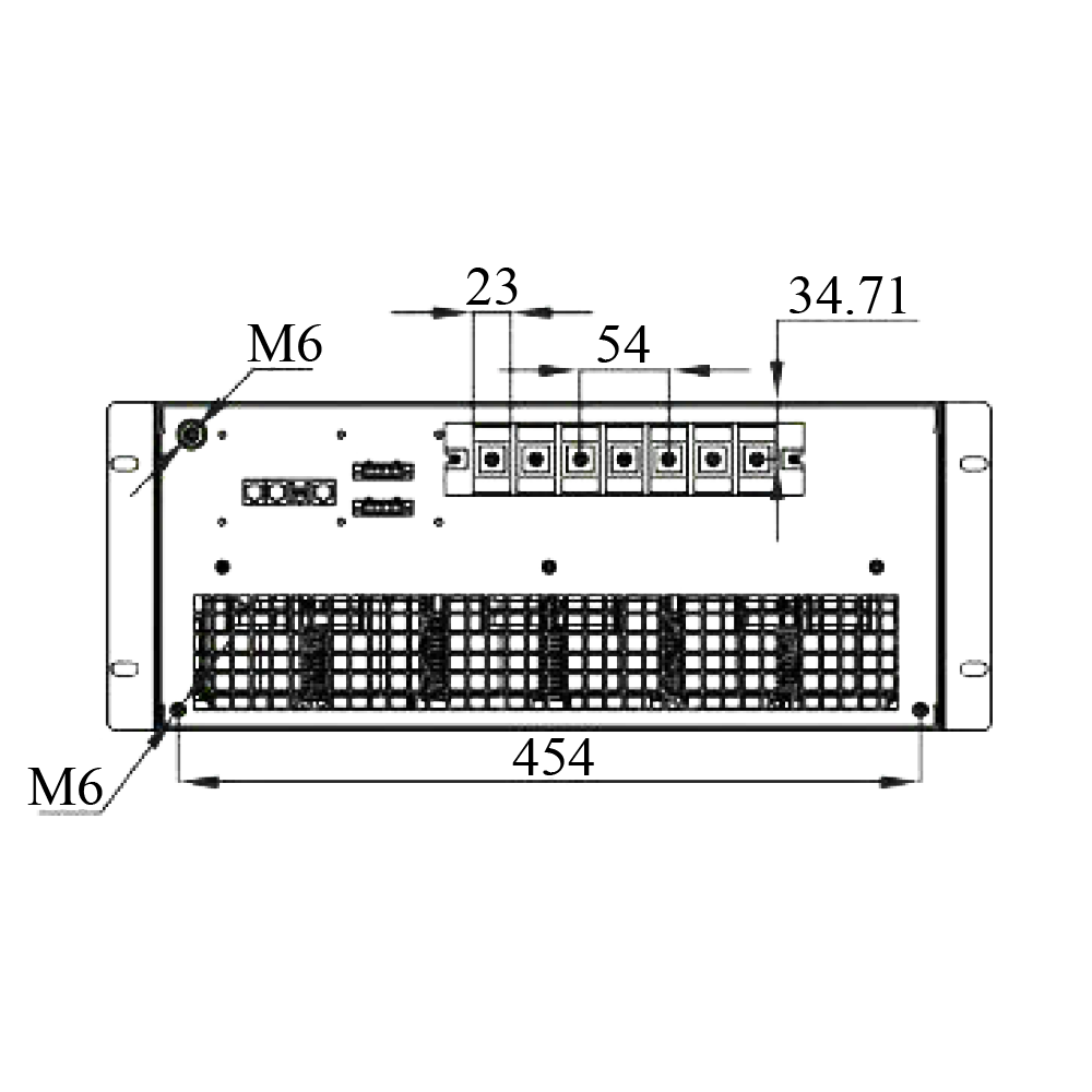 Ikonmac Silicon Carbide power module baseplate dimensions with bolt hole spacing and outline measurements