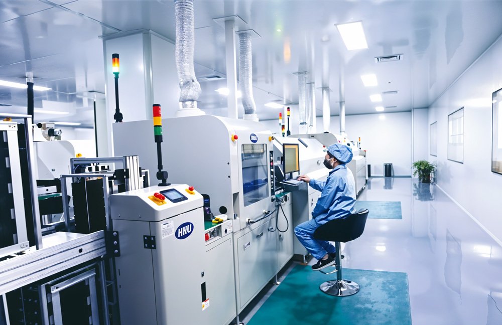 Ikonmac production area with multiple high-voltage Static Var Generator cabinets prepared for quality testing