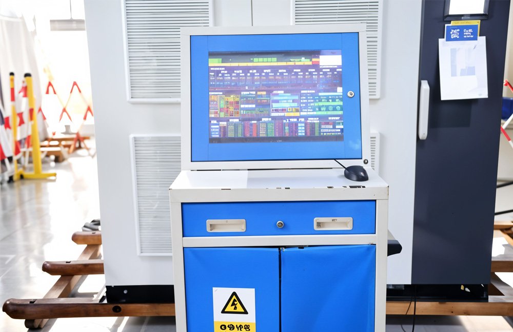 Ikonmac technician wiring internal components of a high-voltage Static Var Generator cabinet