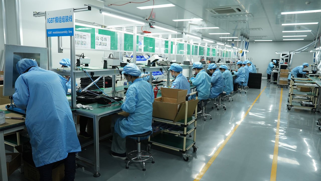 Ikonmac factory production line for power quality equipment assembly and testing